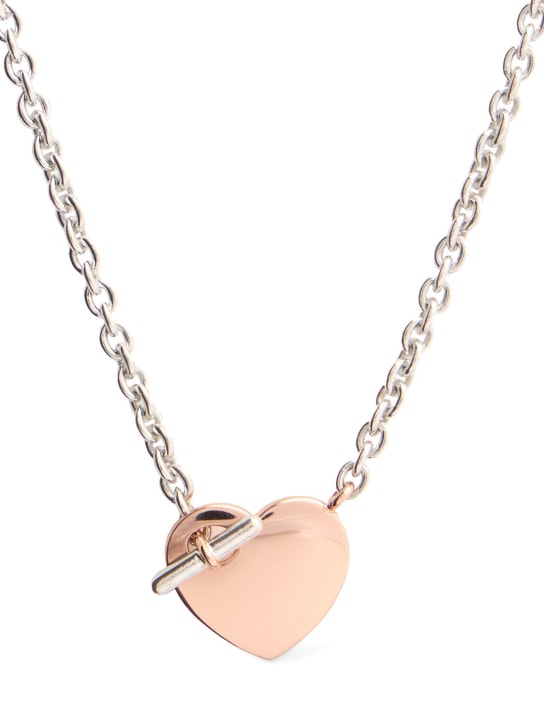 DoDo: Cuore 9kt rose gold charm necklace - Silver/Rose Gold - women_0 | Luisa Via Roma