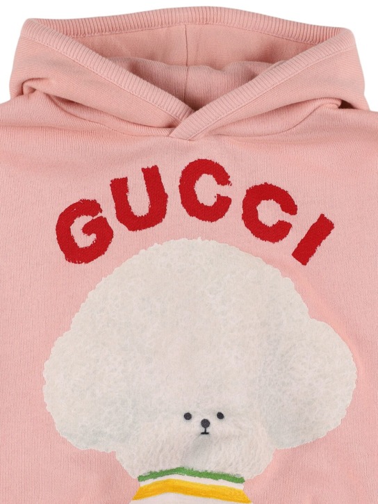 Gucci: Felpa in cotone con cappuccio - Smooth Pink - kids-girls_1 | Luisa Via Roma