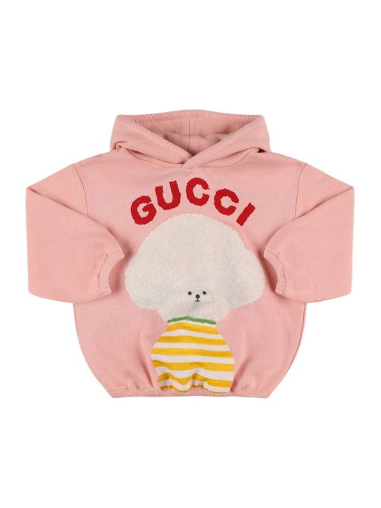 Gucci: Sudadera de algodón con capucha - Smooth Pink - kids-girls_0 | Luisa Via Roma