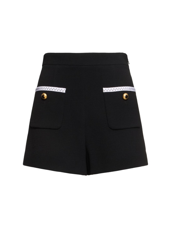 Moschino: Shorts de crepé - Negro - women_0 | Luisa Via Roma