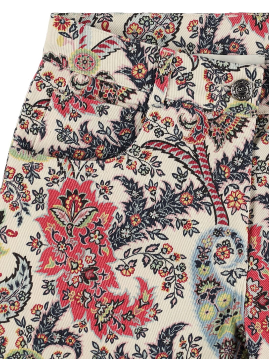 Etro: Pantaloni in cotone stretch - Beige/Multi - kids-girls_1 | Luisa Via Roma