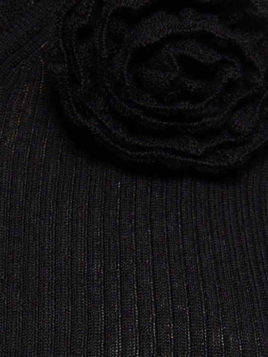 Blumarine: Rib knit tank top - Black - women_1 | Luisa Via Roma