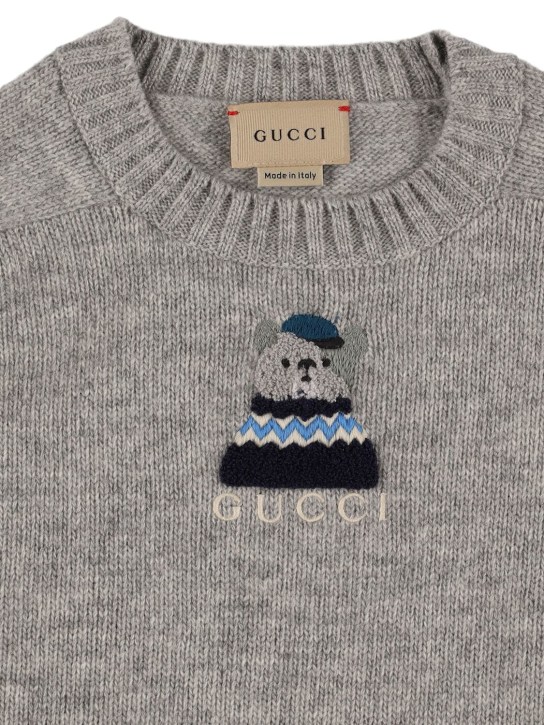 Gucci: Maglia in lana - Grigio Melange - kids-boys_1 | Luisa Via Roma