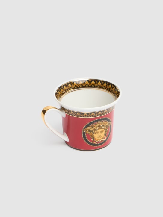 Versace: Medusa espresso cup & saucer - Red - ecraft_2 | Luisa Via Roma