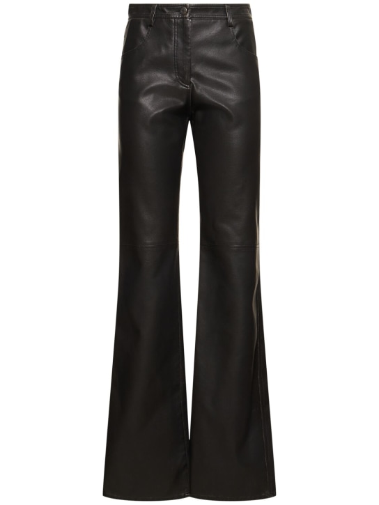 MSGM: Pantalon évasé en matière synthétique - Noir - women_0 | Luisa Via Roma