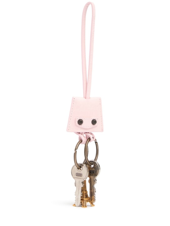 Balenciaga: Le City leather charm key holder - Petal Pink - women_0 | Luisa Via Roma