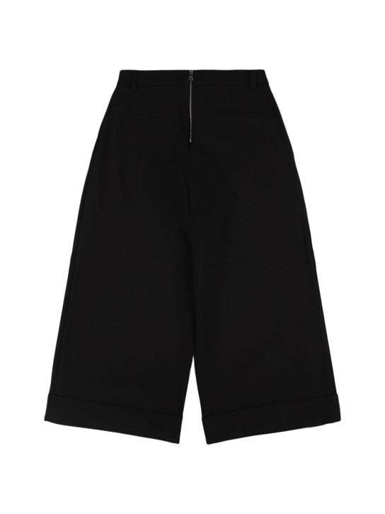 Balmain: Pantaloni cropped in maglia di misto viscosa - Nero - kids-girls_2 | Luisa Via Roma