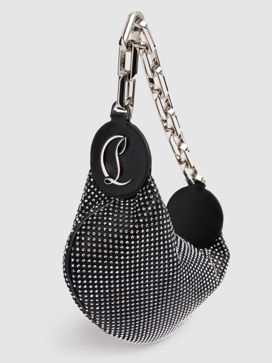 Christian Louboutin: Le 54 Chain leather shoulder bag - Black/Silver - women_1 | Luisa Via Roma