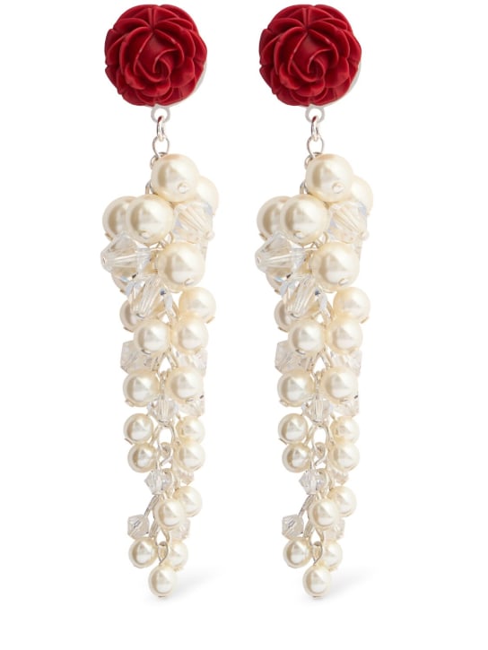 Magda Butrym: Rose faux pearl drop earrings - women_0 | Luisa Via Roma