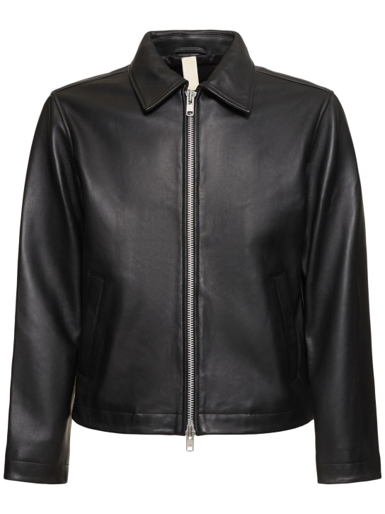 SUNFLOWER: Short leather jacket - Black - men_0 | Luisa Via Roma