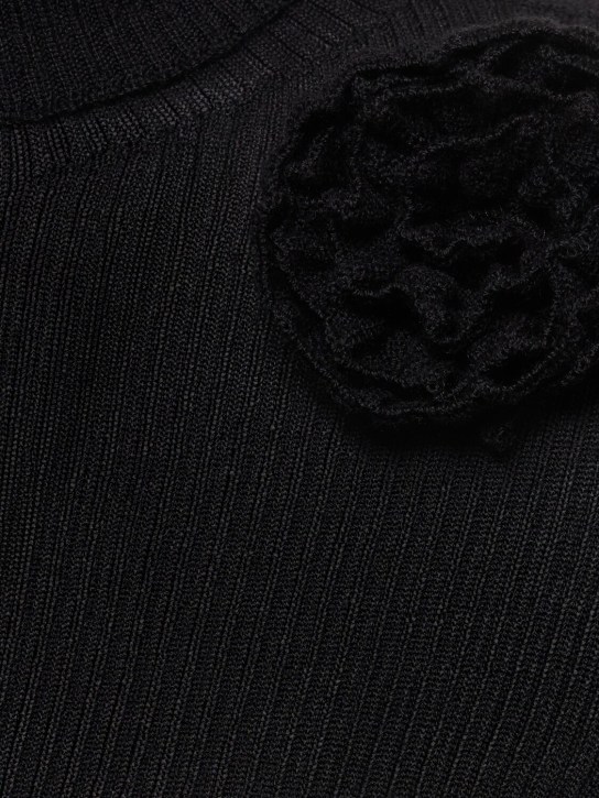 Blumarine: Ribbed turtleneck sweater - Black - women_1 | Luisa Via Roma