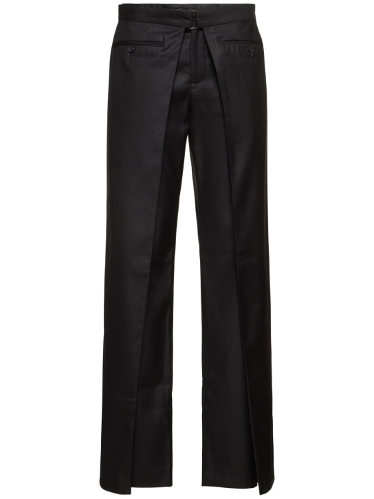 BETTTER: Symmetrical wool blend wide pants - Black - women_0 | Luisa Via Roma