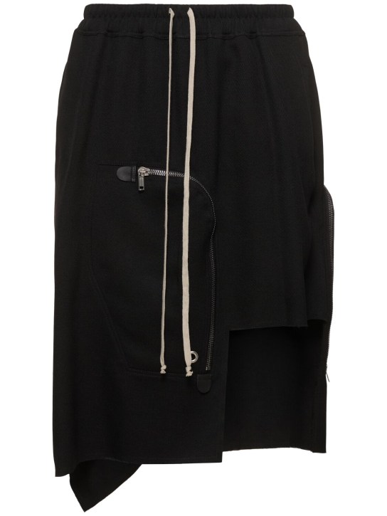 Rick Owens: Dracca asymmetrical wool skirt - men_0 | Luisa Via Roma