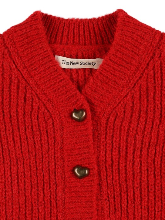 The New Society: Cardigan in maglia di misto lana - Rosso - kids-girls_1 | Luisa Via Roma