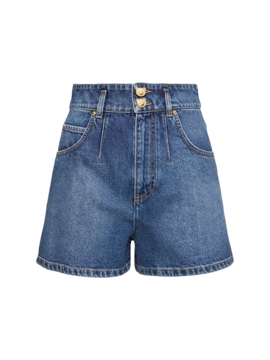 Moschino: Shorts de denim - Azul - women_0 | Luisa Via Roma