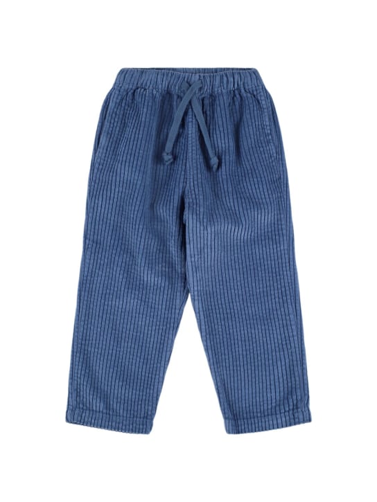 The New Society: Cotton corduroy pants - Blue - kids-boys_0 | Luisa Via Roma