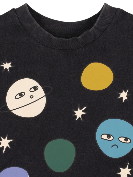 Stella Mccartney Kids: Camiseta de jersey de algodón estampada - Negro - kids-boys_1 | Luisa Via Roma