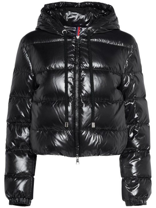 Moncler: Bayard nylon laqué down jacket - Black - women_0 | Luisa Via Roma