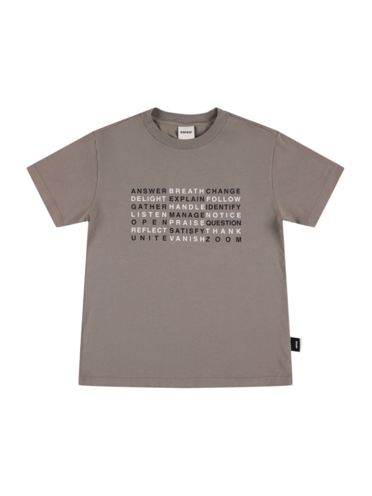 ASPESI: Printed cotton jersey t-shirt - Grey - kids-boys_0 | Luisa Via Roma