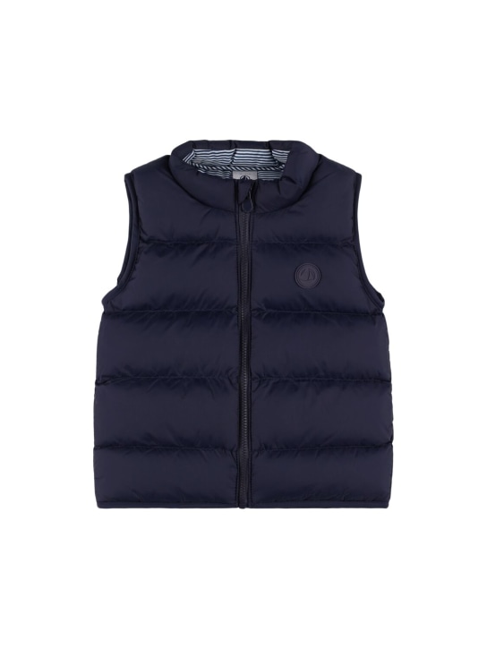 Petit Bateau: Gepolsterte Weste aus Nylon - Dunkelblau - kids-boys_0 | Luisa Via Roma