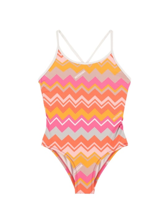 Missoni: Costume intero in Lycra stampata - Fucsia/Multi - kids-girls_0 | Luisa Via Roma