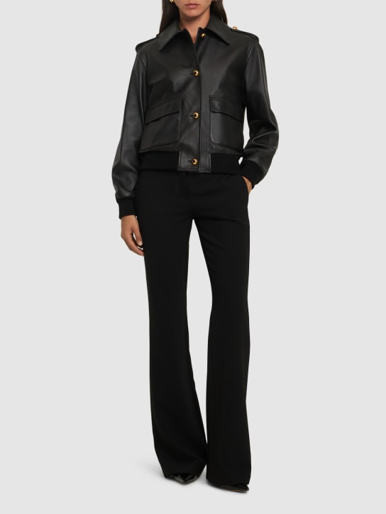 Moschino: Chaqueta de piel - Negro - women_1 | Luisa Via Roma