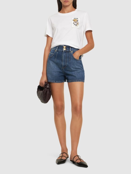 Moschino: Shorts in denim - Blu - women_1 | Luisa Via Roma