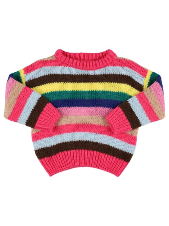 The New Society: Striped acrylic blend knit sweater - kids-girls_0 | Luisa Via Roma