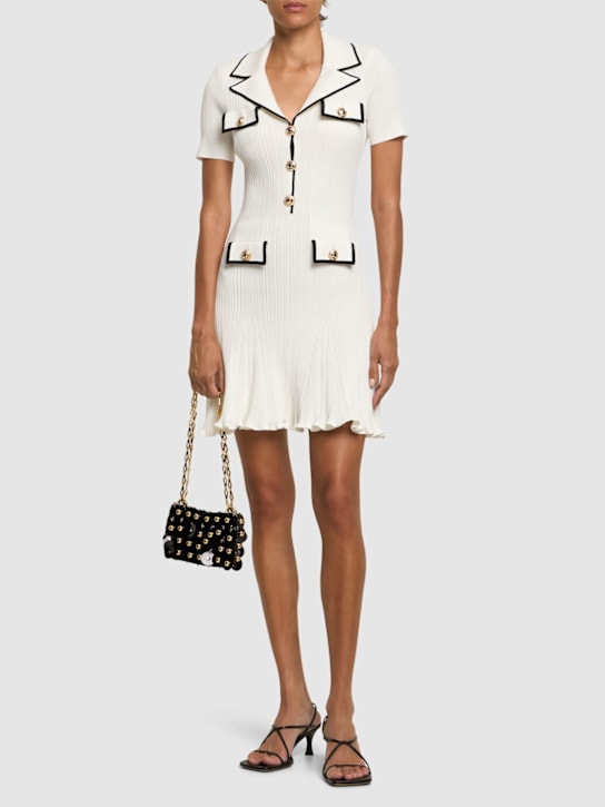 Self-portrait: Viscose blend knit mini dress - women_1 | Luisa Via Roma