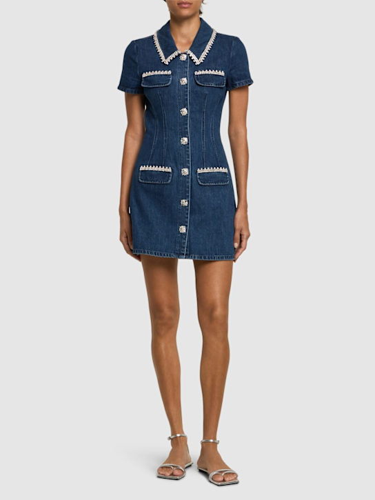 Self-portrait: Denim mini dress - women_1 | Luisa Via Roma