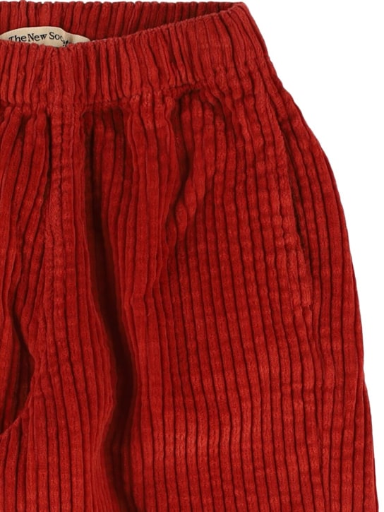 The New Society: Pantaloni in cotone millerighe - Rosso Scuro - kids-boys_1 | Luisa Via Roma