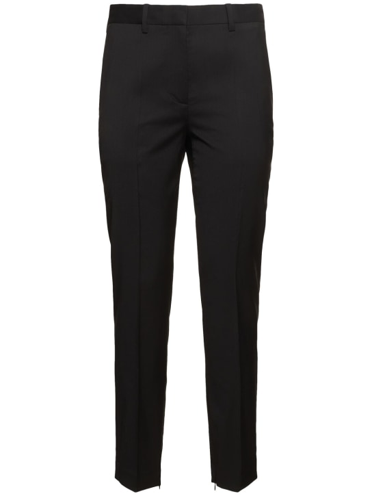 Helmut Lang: Tailored wool straight pants - Black - women_0 | Luisa Via Roma