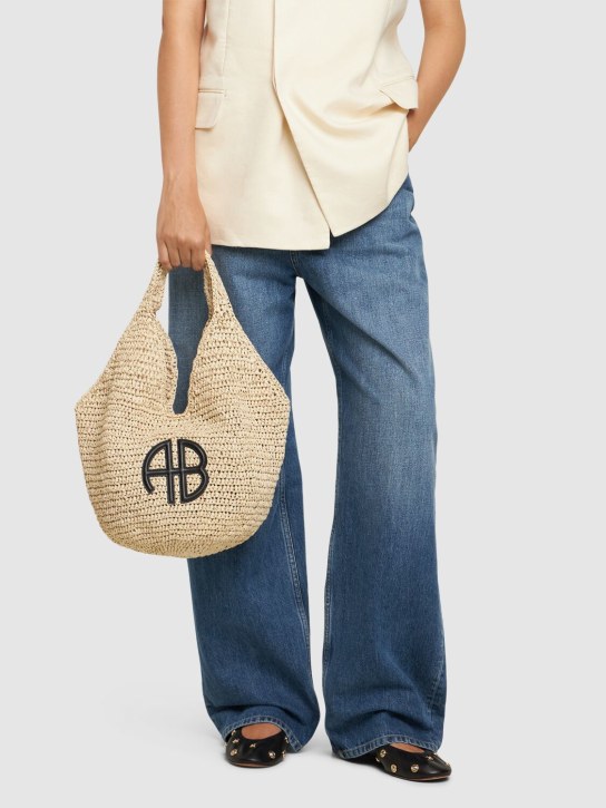 ANINE BING: Small Leah Hobo raffia effect bag - women_1 | Luisa Via Roma