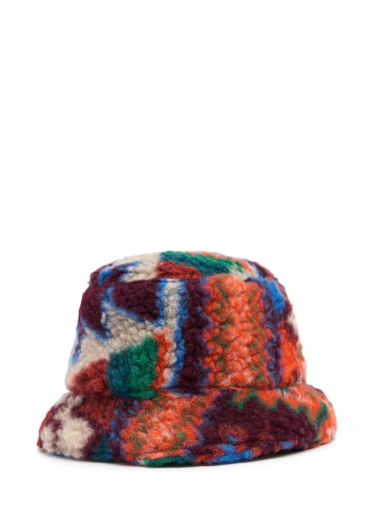 The New Society: Printed cotton blend teddy bucket hat - Multicolor - kids-boys_0 | Luisa Via Roma