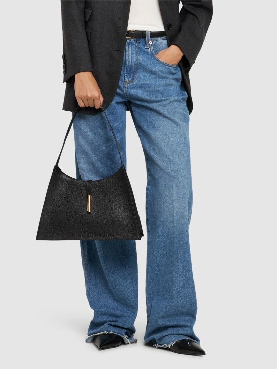 Liffner: Pointy grain leather shoulder bag - women_1 | Luisa Via Roma