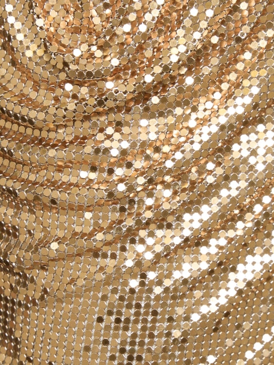 Rabanne: Mini mesh midi skirt - Gold - women_1 | Luisa Via Roma