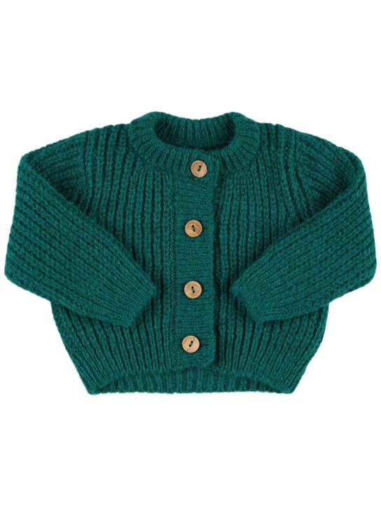 The New Society: Acrylic blend knit cardigan - Green - kids-boys_0 | Luisa Via Roma