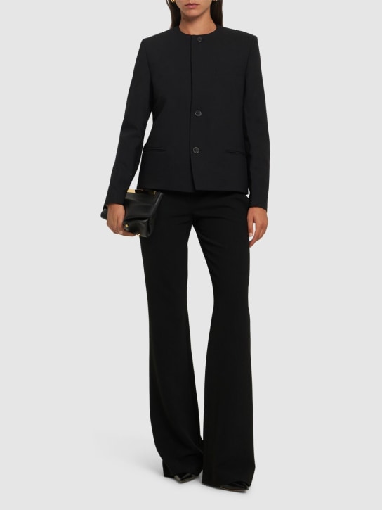 BETTTER: Wool collarless cropped jacket - Black - women_1 | Luisa Via Roma