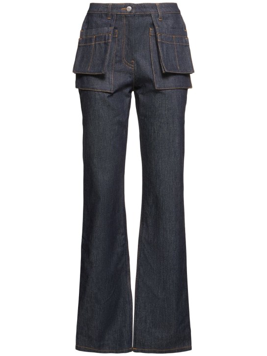 Helmut Lang: Utility denim straight jeans - Blue - women_0 | Luisa Via Roma