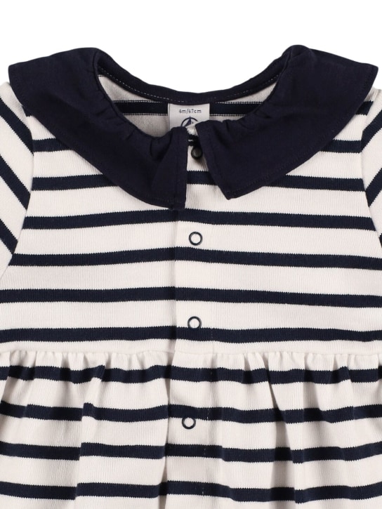 Petit Bateau: Printed cotton dress - White/Blue - kids-girls_1 | Luisa Via Roma