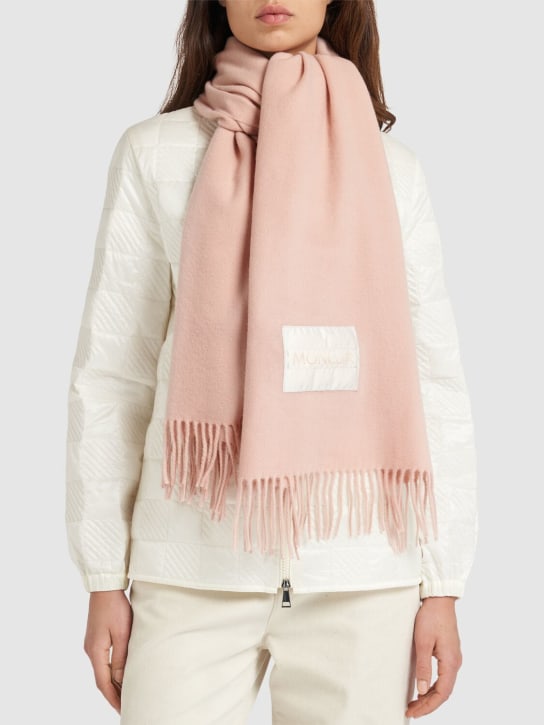 Moncler: Wool scarf - Pink - women_1 | Luisa Via Roma