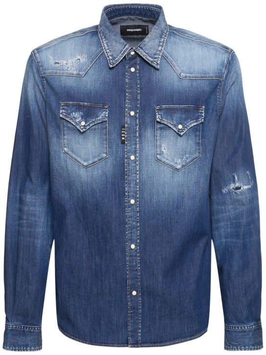 Dsquared2: Camisa de denim - men_0 | Luisa Via Roma
