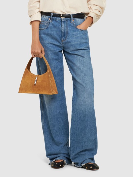 Liffner: Mini Pointy suede top handle bag - women_1 | Luisa Via Roma