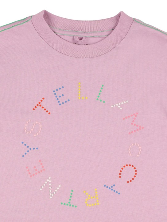 Stella McCartney Kids: T-shirt in jersey di cotone stampato - Viola Chiaro - kids-girls_1 | Luisa Via Roma