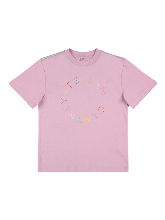 Stella McCartney Kids: T-shirt in jersey di cotone stampato - Viola Chiaro - kids-girls_0 | Luisa Via Roma