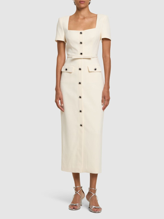 Self-portrait: Crepe button midi dress - women_1 | Luisa Via Roma