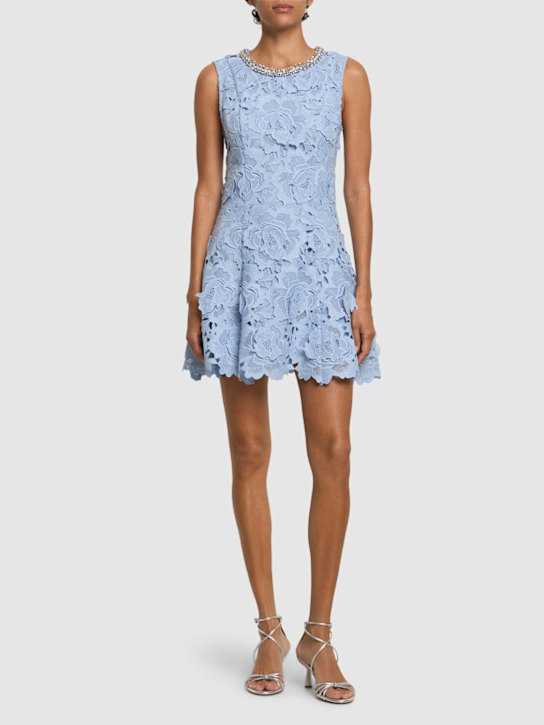 Self-portrait: Vestito in pizzo a fiori - Blu - women_1 | Luisa Via Roma