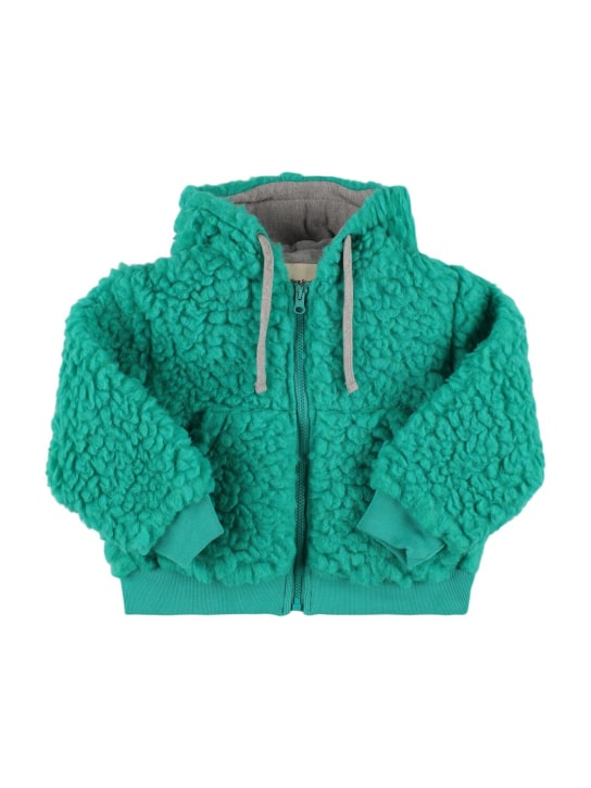 The New Society: Giacca in teddy di misto lana - Verde - kids-girls_0 | Luisa Via Roma