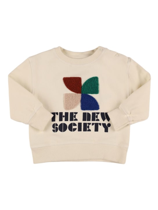 The New Society: Sudadera de algodón estampada - Crema - kids-boys_0 | Luisa Via Roma