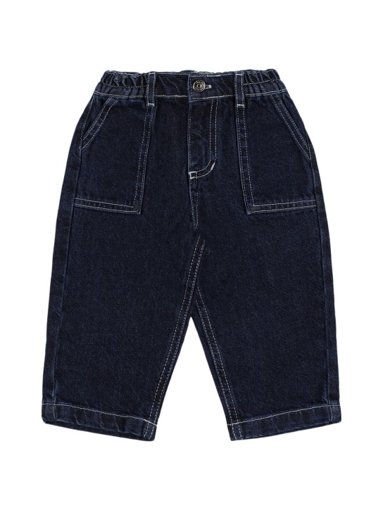 The New Society: Cotton denim jeans - Dark Blue - kids-boys_0 | Luisa Via Roma